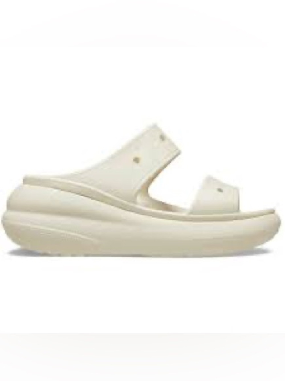 New!! Crocs Adult Crush Platform Sandals, Bone - 10 (Runs Small)